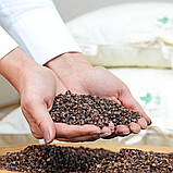 Подушка з гречаним лушпинням 40х60 см Aromavita IDEIA ортопедична з гречкою гречка жорстка з травами, фото 3