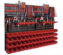 Настінна перфорована панель для інструментів в гараж СТО майстерню 115х78см 56 контейнерів, фото 4