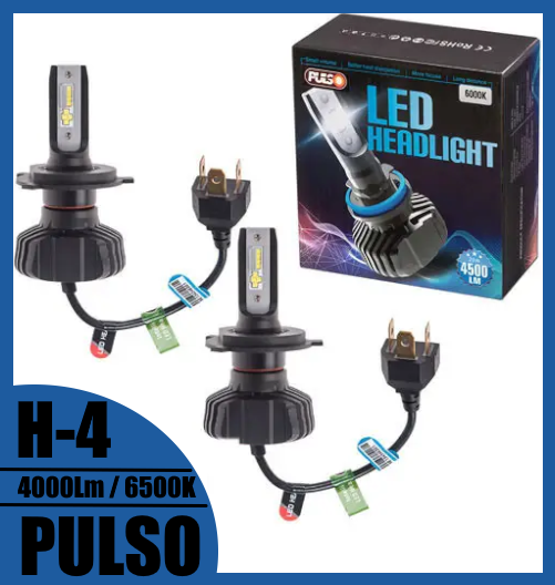 Світлодіодні LED-лампи для основного світла авто PULSO H4 S1 PLUS / 4500 Lm / 6500 K