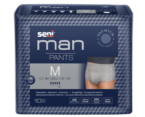 Підгузники труси для чоловіків Seni MAN PANTS medium 80-110 см 10 шт