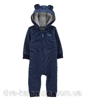 Теплий флісовий чоловічок, комбінезон із капюшоном для хлопчика відомого бренда США, 18 міс!, фото 1