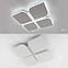 Квадратна світлодіодна Led-люстра, 70 Вт освітлення до 15 м² AERO 70W 4F WHITE, фото 3