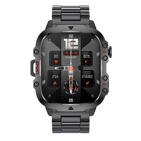 Чоловічий розумний годинник Smart Expert Nano Steel з 2 ремінцями (Чорний)