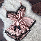 Жіноча атласна піжама, фото 5