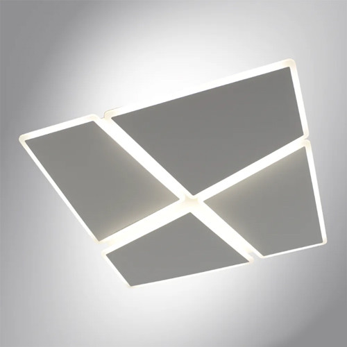 Квадратна світлодіодна Led-люстра, 70 Вт освітлення до 15 м² AERO 70W 4S WHITE, фото 1