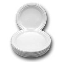 Тарілка кругла одноразова пластикова BITTNER premium Ø 220 мм біла 25 шт/уп.
