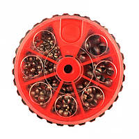 Тягар для риболовлі свинцевий, у коробці №7, червоний, Арт.54242