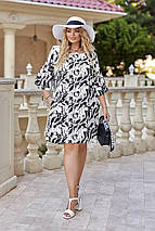 Літнє красиве плаття з короткими рукавами із софту розміри батал, фото 5