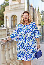 Літнє красиве плаття з короткими рукавами із софту розміри батал, фото 3