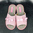 Тапочки жіночі домашні Белста з відкритим носком вельветові рожеві 2851, фото 5
