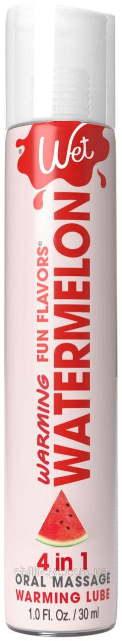 Зігрівальний лубрикант на водній основі Wet Warming Watermelon 4 in 1, без цукру (30 мл) SO9908, фото 1