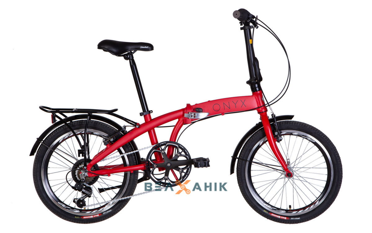 Велосипед 20" Dorozhnik ONYX (рама 12,5") AL з багажником червоний мат