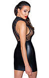 Сукня Noir Handmade F241 Short dress with powerwetlook skirt and tulle top - 3XL, фото 3