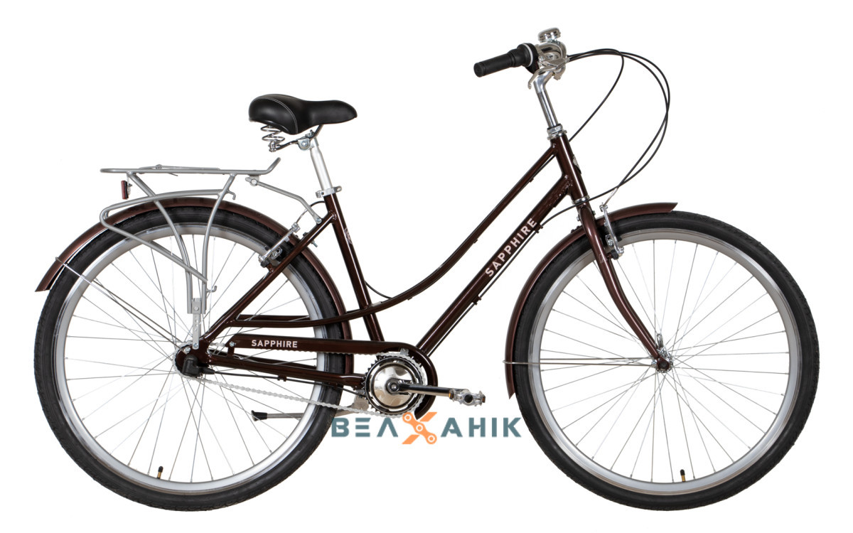 Велосипед 28/quot; Dorozhnik SAPPHIRE PH (рама 19/quot;) AL з багажником коричневий