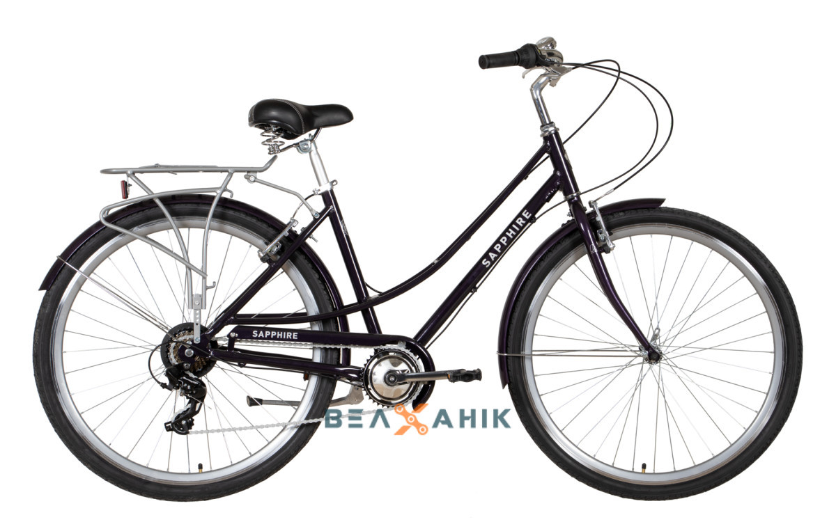 Велосипед 28" Dorozhnik SAPPHIRE (рама 19") AL з багажником глибокий темно-фіолетовий