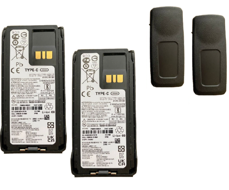 Комплект акумуляторів PMNN4807A 2200mAh для рацій Motorola R7/R7A (2шт) + кліпса на пояс (2шт)