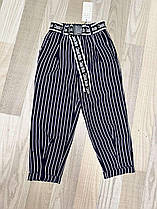 Опт Брюки  для дівчат з поясом, р. 122-158, полосаті сині