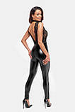 Комбінезон Noir Handmade F298 Libido Deep-V catsuit with collar and pearl chain - S, фото 3