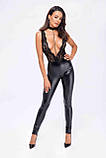 Комбінезон Noir Handmade F298 Libido Deep-V catsuit with collar and pearl chain - S, фото 4