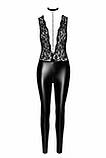 Комбінезон Noir Handmade F298 Libido Deep-V catsuit with collar and pearl chain - S, фото 5