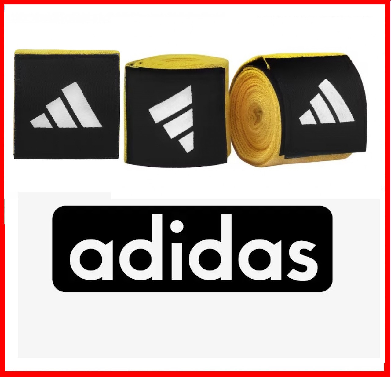 Боксерські бінти ADIDAS бавовна жовті для рук боксу кікбоксингу мма єдиноборств кольорові