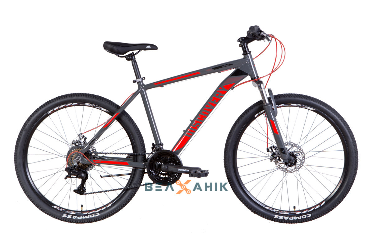 Велосипед 26" Discovery BASTION AM DD (рама 18") сіро-червоний мат