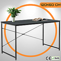 Комп'ютерний Стіл Лофт 120 x 60 х 74 см Loft Home Fest NORD Офісний Письмовий Стіл Чорний ДСП