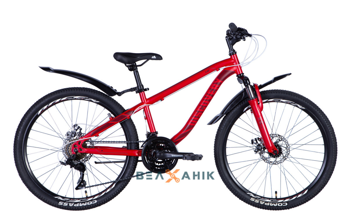 Велосипед 24" Discovery FLINT Хардтейл DD (рама 13") St червоний мат