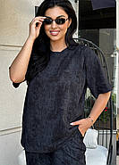 Жіночий літній костюм з футболкою та шортами (р.46-48,50-52,54-56,58-60) трикотаж бавовна, фото 3