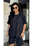 Жіночий літній костюм з футболкою та шортами (р.46-48,50-52,54-56,58-60) трикотаж бавовна, фото 4