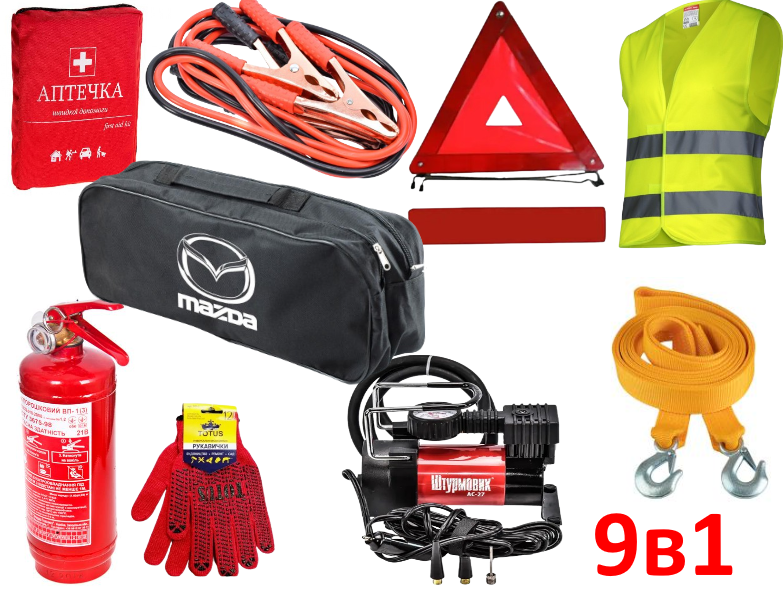 Набір автомобіліста з компресором Сумка-органайзер Mazda, фото 1