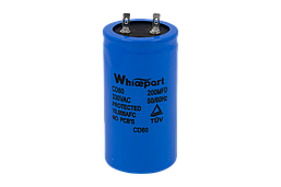 Конденсатор пусковий CD60 200 мкФ 300 V з клемами, Whicepart