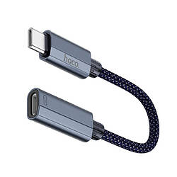 Адаптер перехідник Type-C на Lighting HOCO charging and data adapter (0,15m, USB 2.0, 480 Mбіт/с, 3A). Gray