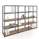 Стелаж Лофт цільнозварний з поличками ЛДСП Компаунд 35-96