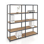 Стелаж цільнозварний Лофт з поличками ЛДСП Компаунд 35-95