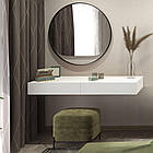 Білий туалетний столик підвісний L1350, НOS-114 з двома шухлядами