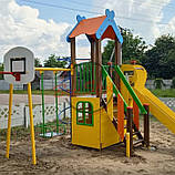 Дитячий ігровий комплекс "Єнот" вуличний Гойдалки Будиночок Баскетбол на ігровий майданчик, фото 5