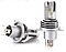 Світлодіодні LED-лампи для авто H4 12V-24V M6 silver 6500 K 6500L 48W радіатор, фото 4