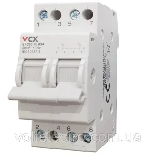 Переключатель ввода резерва 63 А, фаза+ноль, SF263 VCX (ID#1732460713 ...
