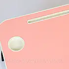 Складаний столик-підставка для ноутбука та планшета (60x40см), Рожевий / Портативний багатофункціональний столик у ліжко, фото 6