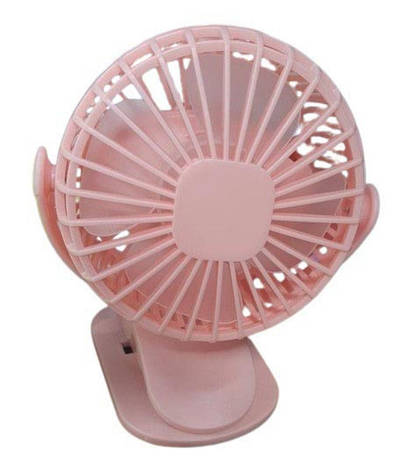 Портативний акумуляторний міні вентилятор Portable Fan Прищіпка USB Рожевий, фото 3