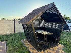 Дерев'яна альтанка, розбірна (на 8 людей) "Престиж"