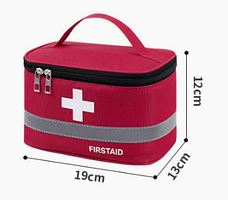 Органайзер для ліків "FIRST AID KIT CUBE MEDIUM". Розмір 19х13х12 см. Червоний колір, фото 4