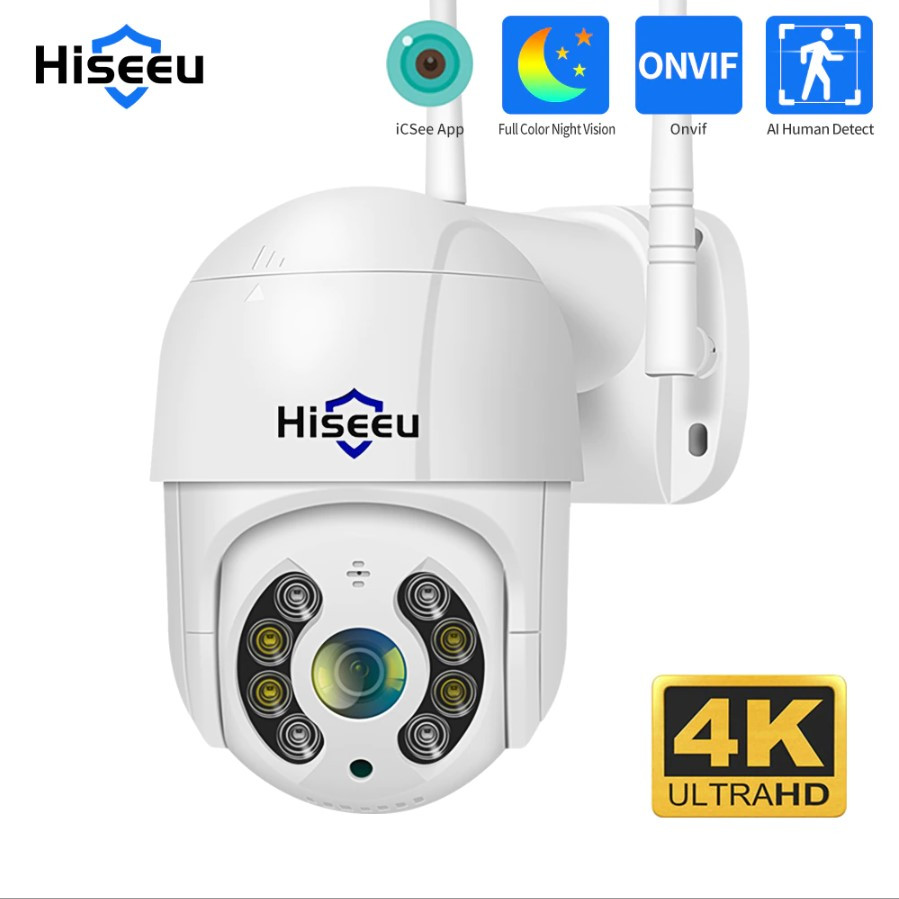 Hiseeu WHD813 Поворотна Wi-Fi камера для відеонагляду на 4 МП для вулиці з датчиком руху і нічним баченням