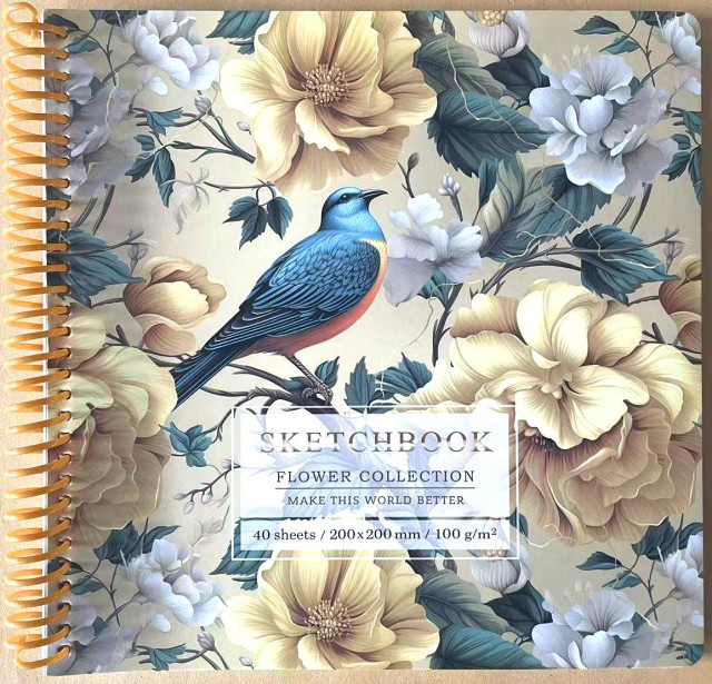 Скетчбук пруж. 40/100 В5 б/лін. №БК424/08/9658/Мандарин/, фото 1