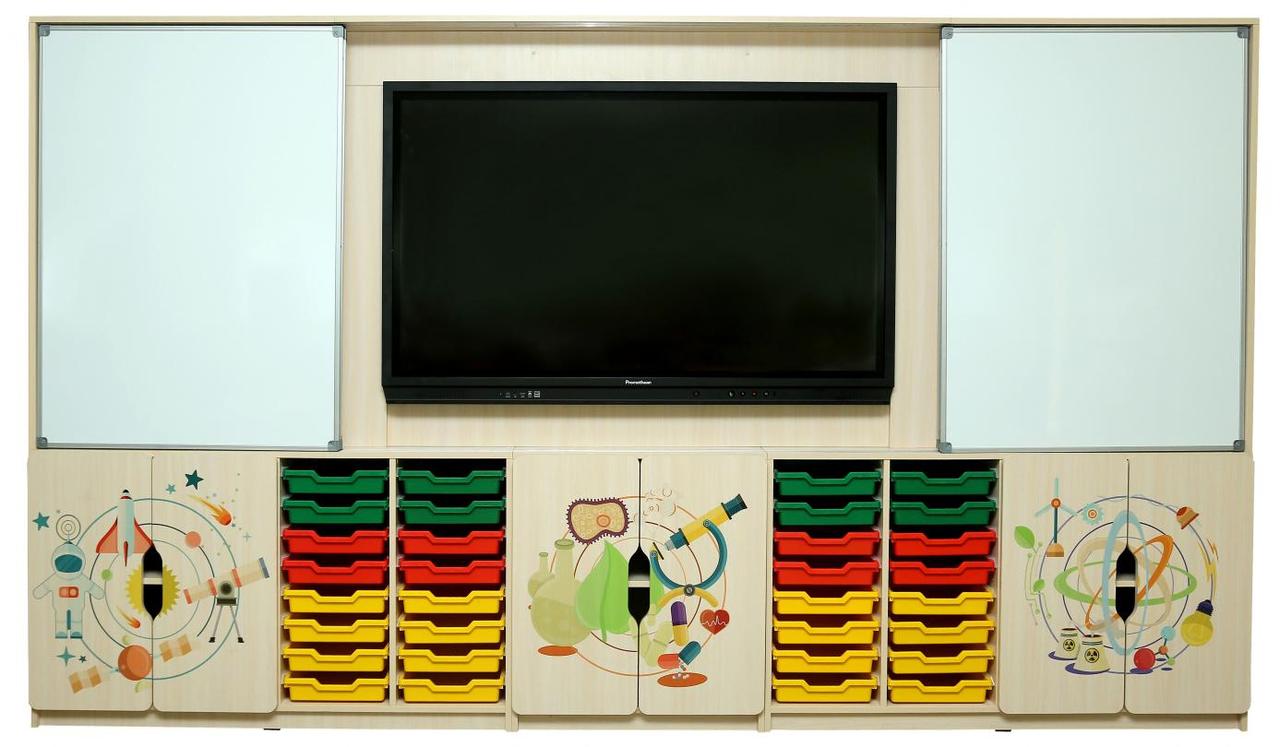 Стінка для предметних кабінетів "Інтерактивна освіта" з фотодруком, фото 1