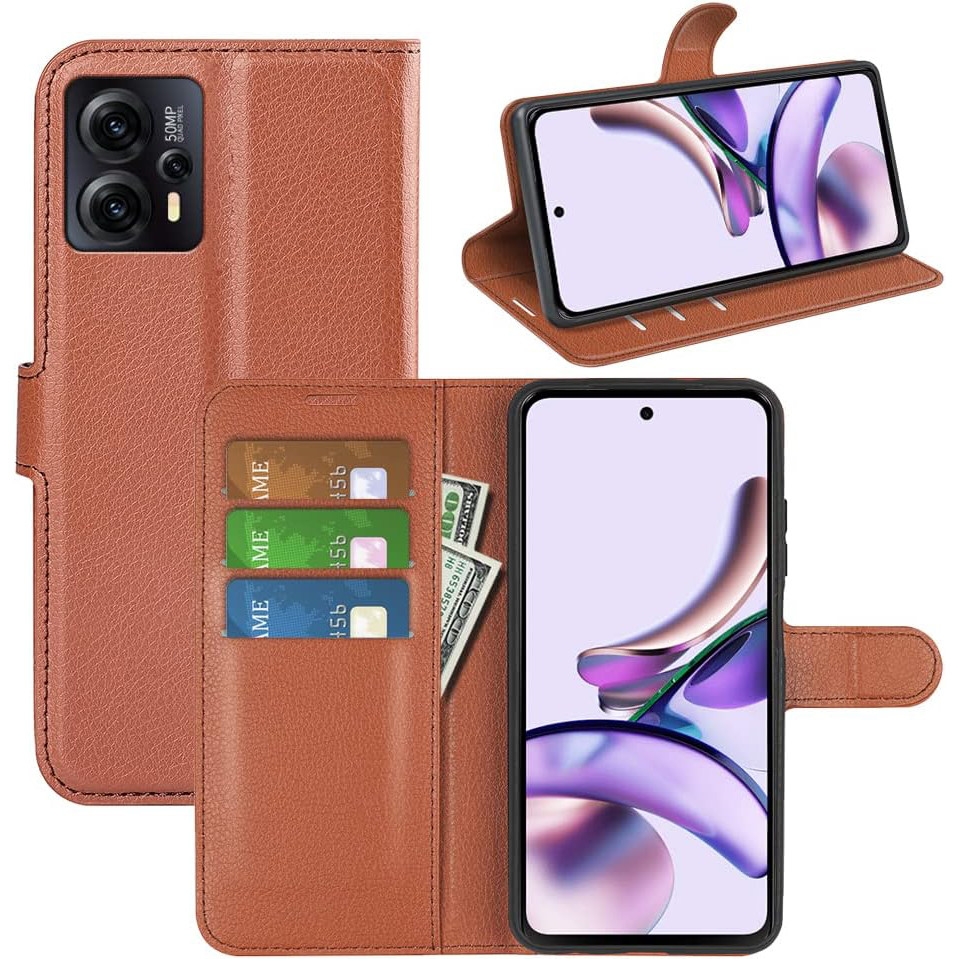 Чохол-книжка Litchie Wallet для Motorola G13 / G23 / G53 5G Brown