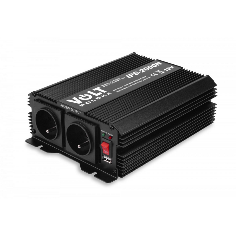 Перетворювач напруги Volt Polska IPS 2000 N 12/230 V (1000/2000W) + USB 3IPSN20012, фото 1