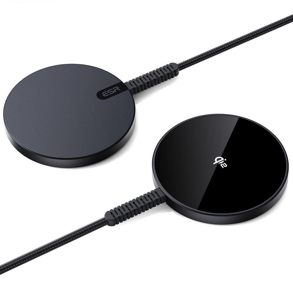 Зарядний пристрій ESR Halolock Qi2 Mini Wireless Charger 15 W with MagSafe, Black (4894240189238)