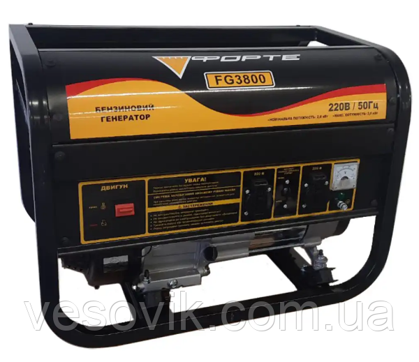 Генератор бензиновий 1Ф ФОРТЕ FG3800 (2.8/3 кВт) Електрогенератор 2800/3000вт, фото 1